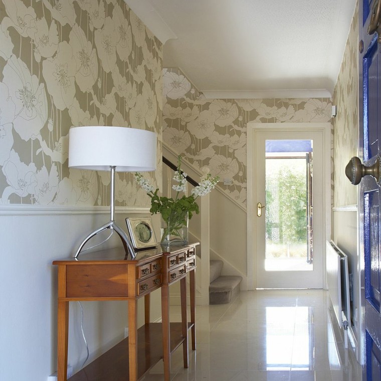 Wallpaper Floral Motifs - Half Wallpaper Half Paint Wall , HD Wallpaper & Backgrounds