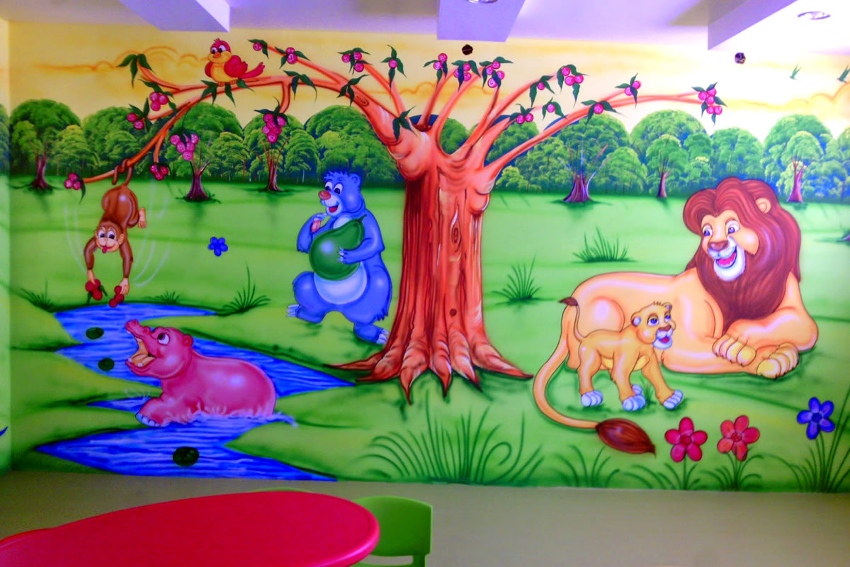Play School Wall Painting Design , HD Wallpaper & Backgrounds