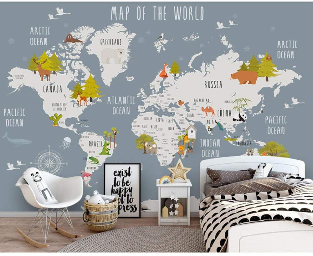 Kids World Map Wallpaper Mural , HD Wallpaper & Backgrounds