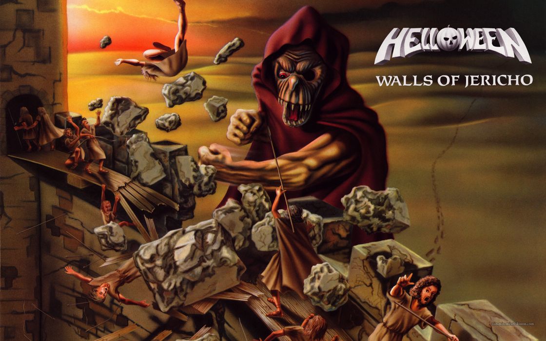 Helloween Heavy Metal Album Cover Dark Hr Wallpaper - Helloween Walls Of Jericho , HD Wallpaper & Backgrounds