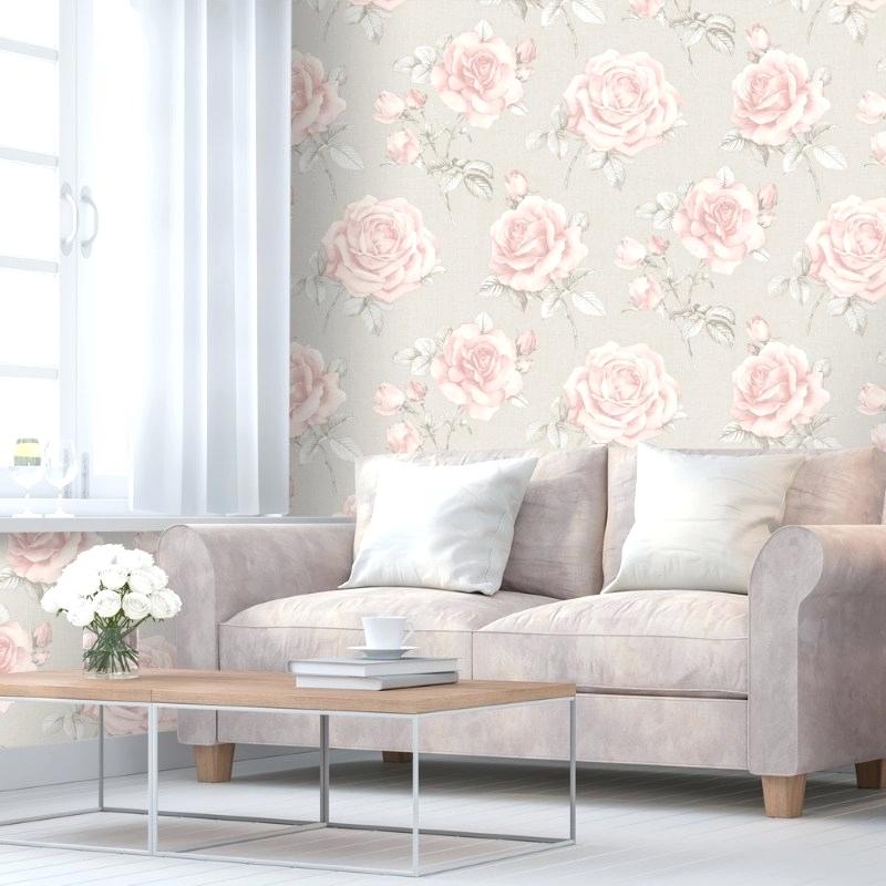 Grey Floral Wallpaper - Floral Wallpaper Living Room , HD Wallpaper & Backgrounds