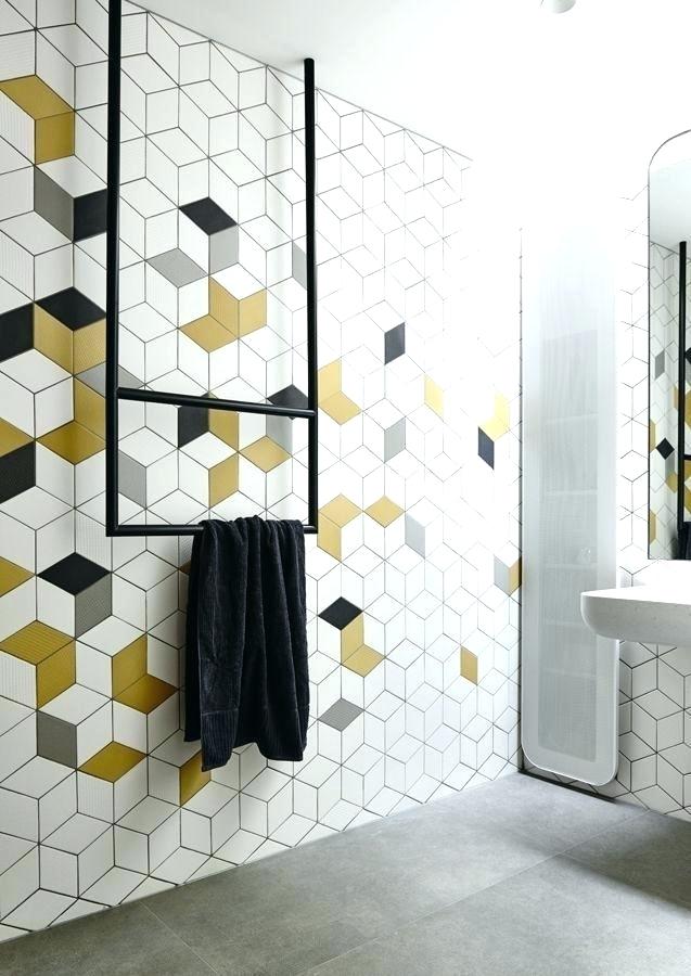 Modern Bathroom Wallpaper - Geometric Patterns In Bathroom , HD Wallpaper & Backgrounds