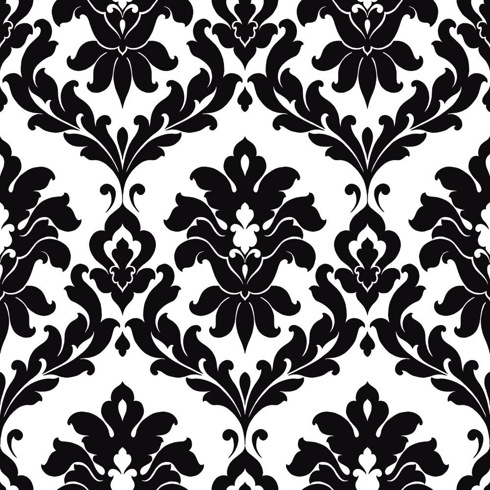 White Vinyl Wallpaper - Damask Wallpaper Black And White , HD Wallpaper & Backgrounds