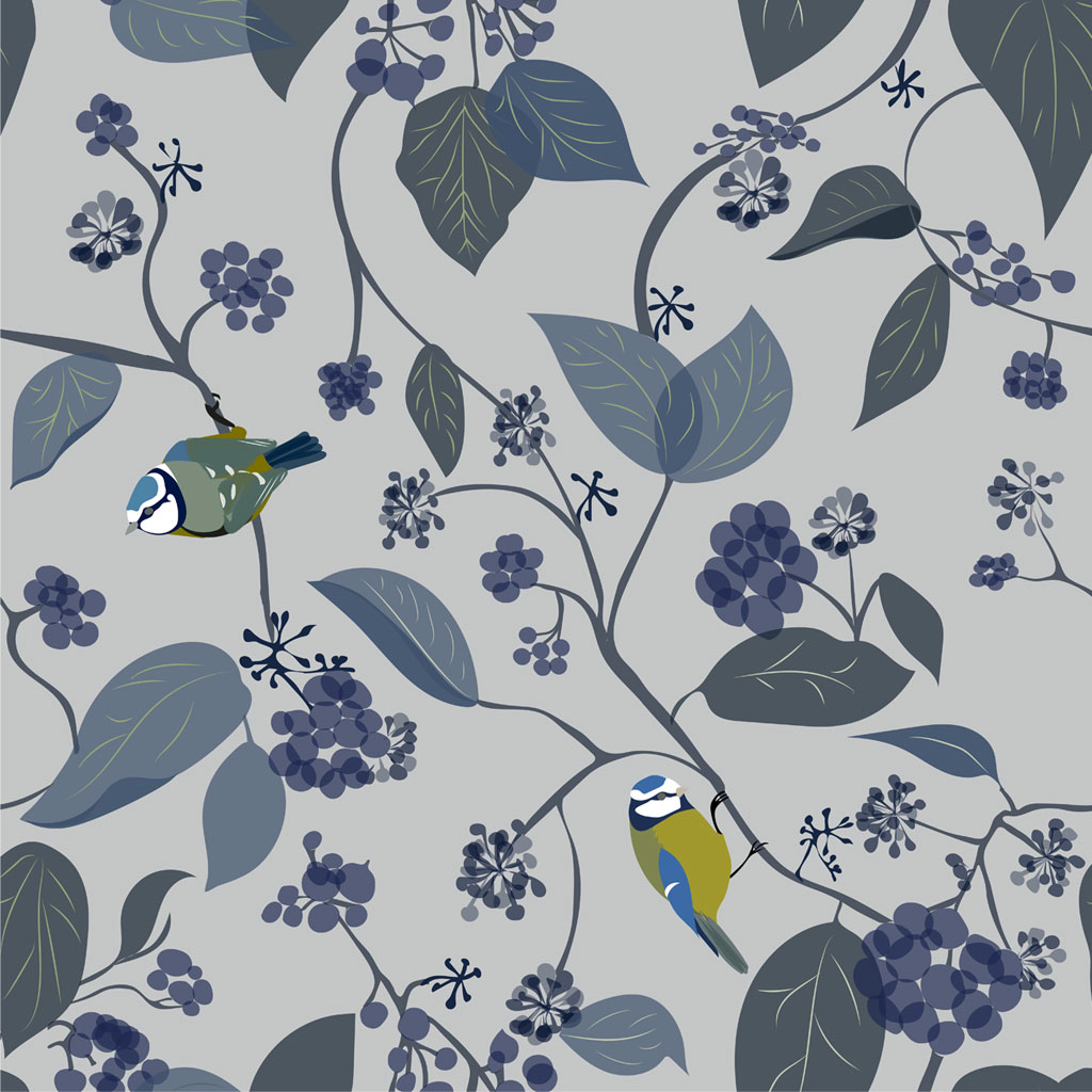 Spring Ivy Blue Wallpaper - Wallpaper , HD Wallpaper & Backgrounds
