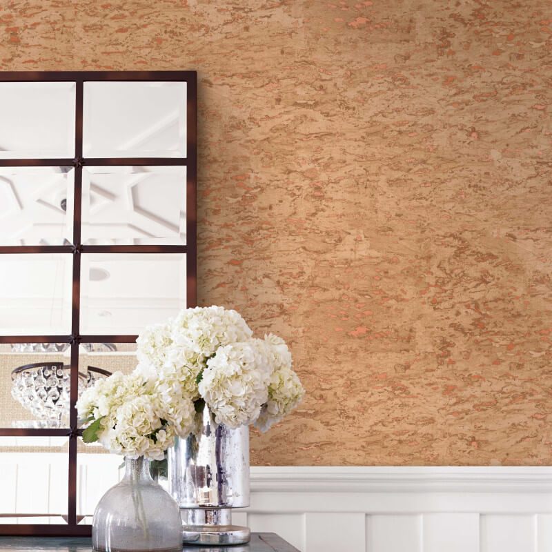 Pear Tree Cork Effect Copper Wallpaper - Cork Wallpaper Room , HD Wallpaper & Backgrounds