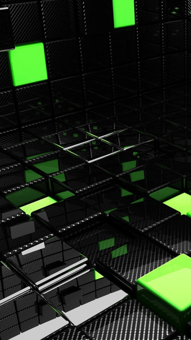 Green And Black Cubes Iphone Wallpaper - Green And Black Iphone Wallpaper Hd , HD Wallpaper & Backgrounds