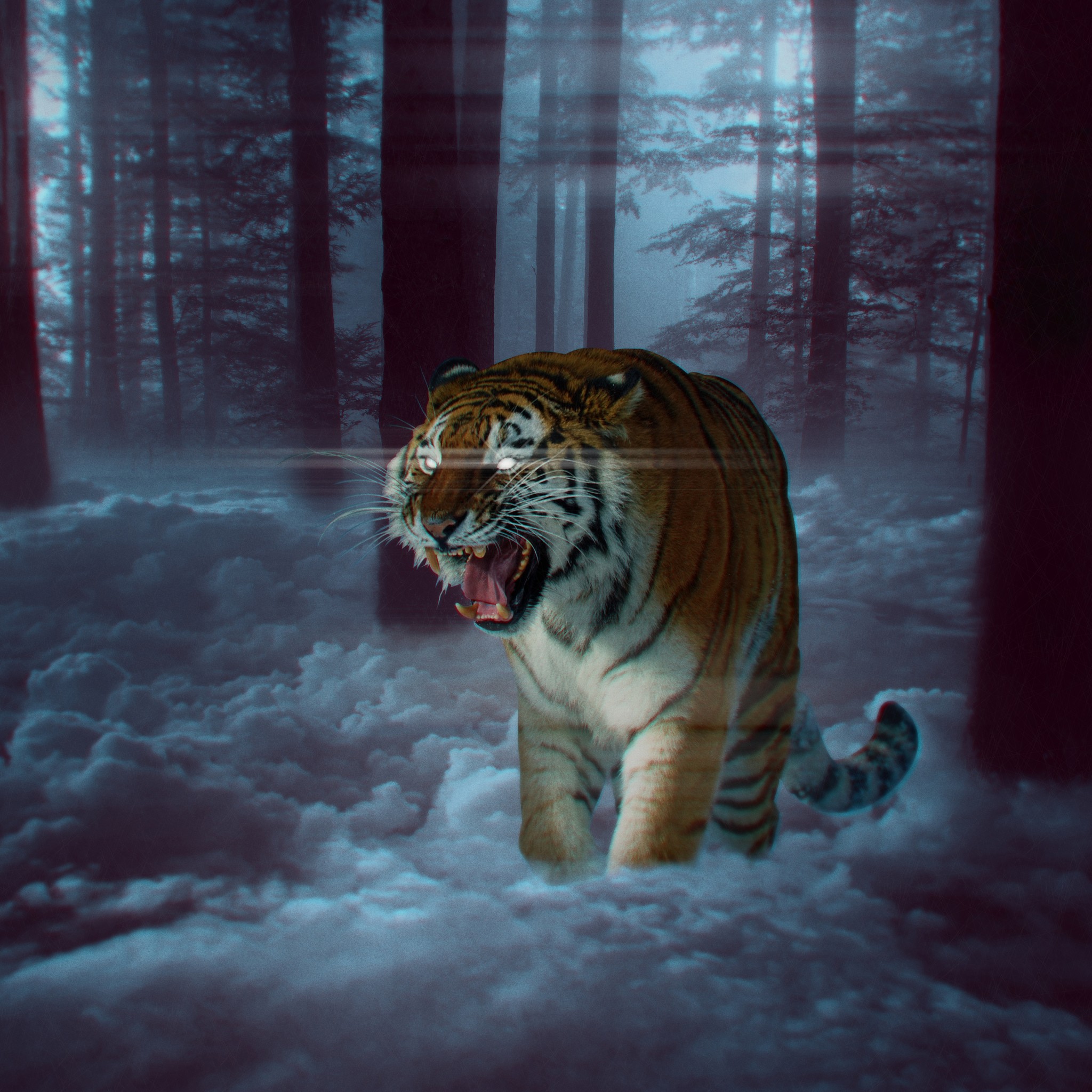 Tiger Fantasy Art Wallpaper - Animal Wallpaper Iphone Xs Max , HD Wallpaper & Backgrounds