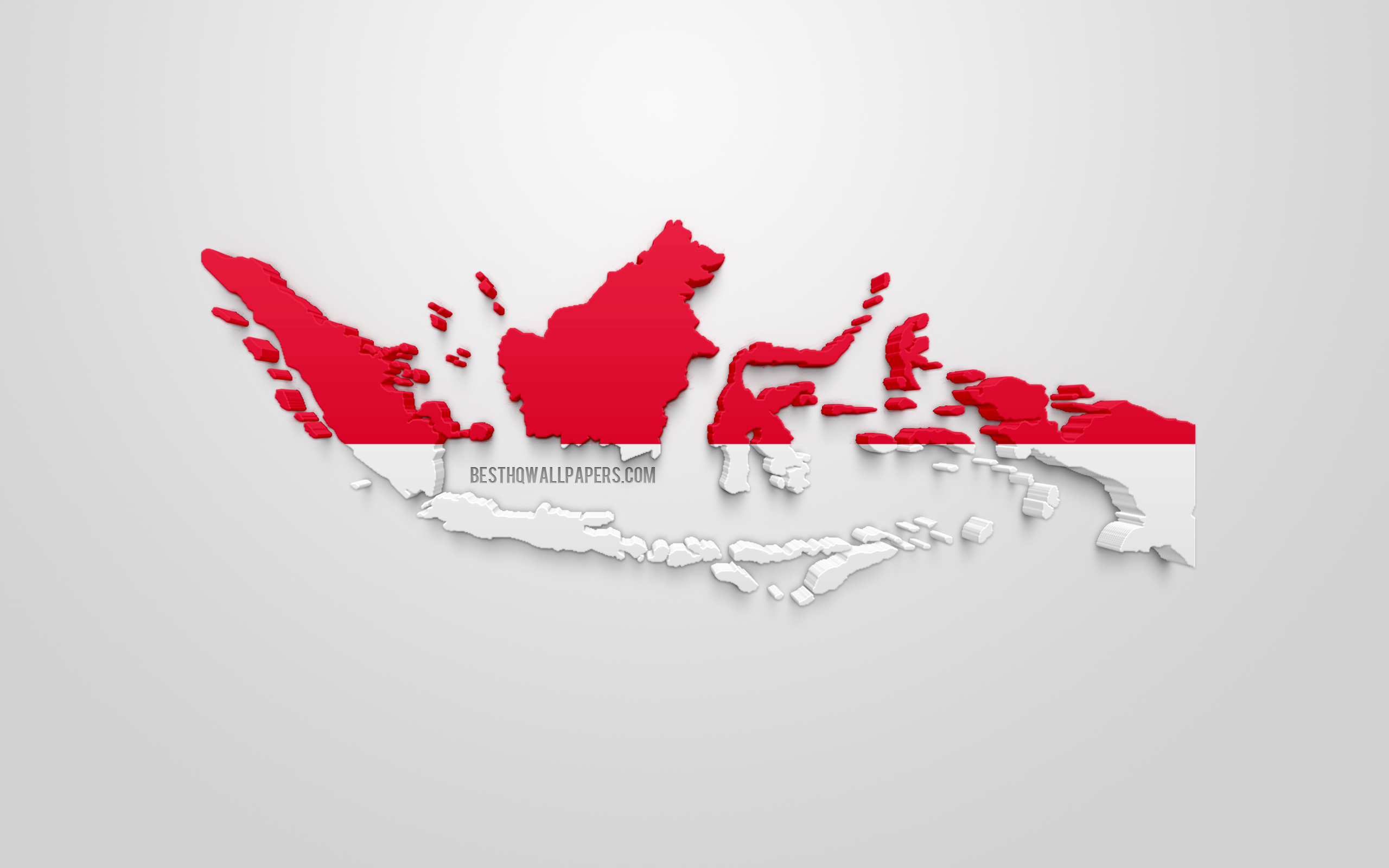 3d Flag Of Indonesia, Map Silhouette Of Indonesia, - Indonesia Map Hd , HD Wallpaper & Backgrounds