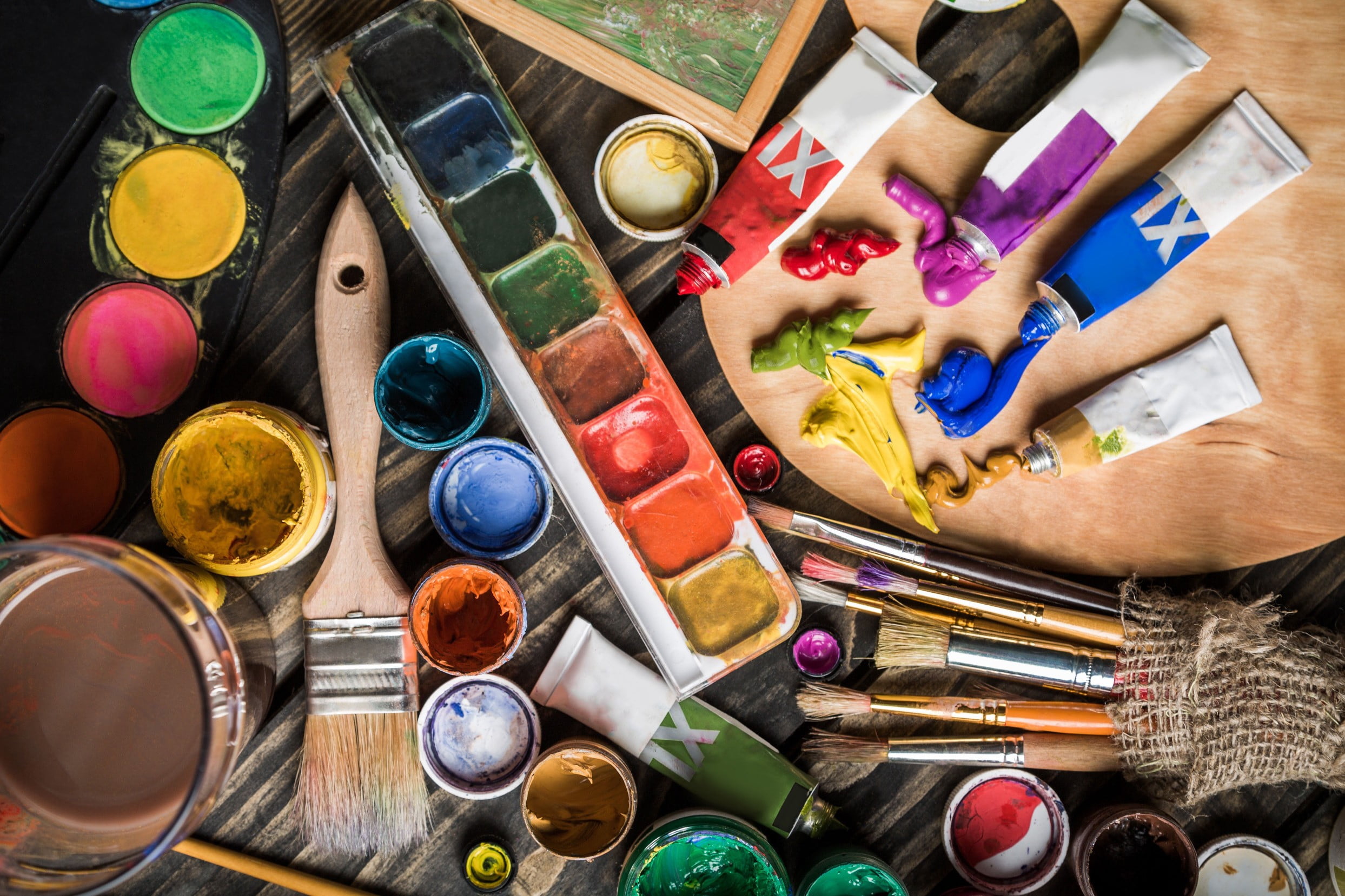 Paint Brushes And Paint , HD Wallpaper & Backgrounds