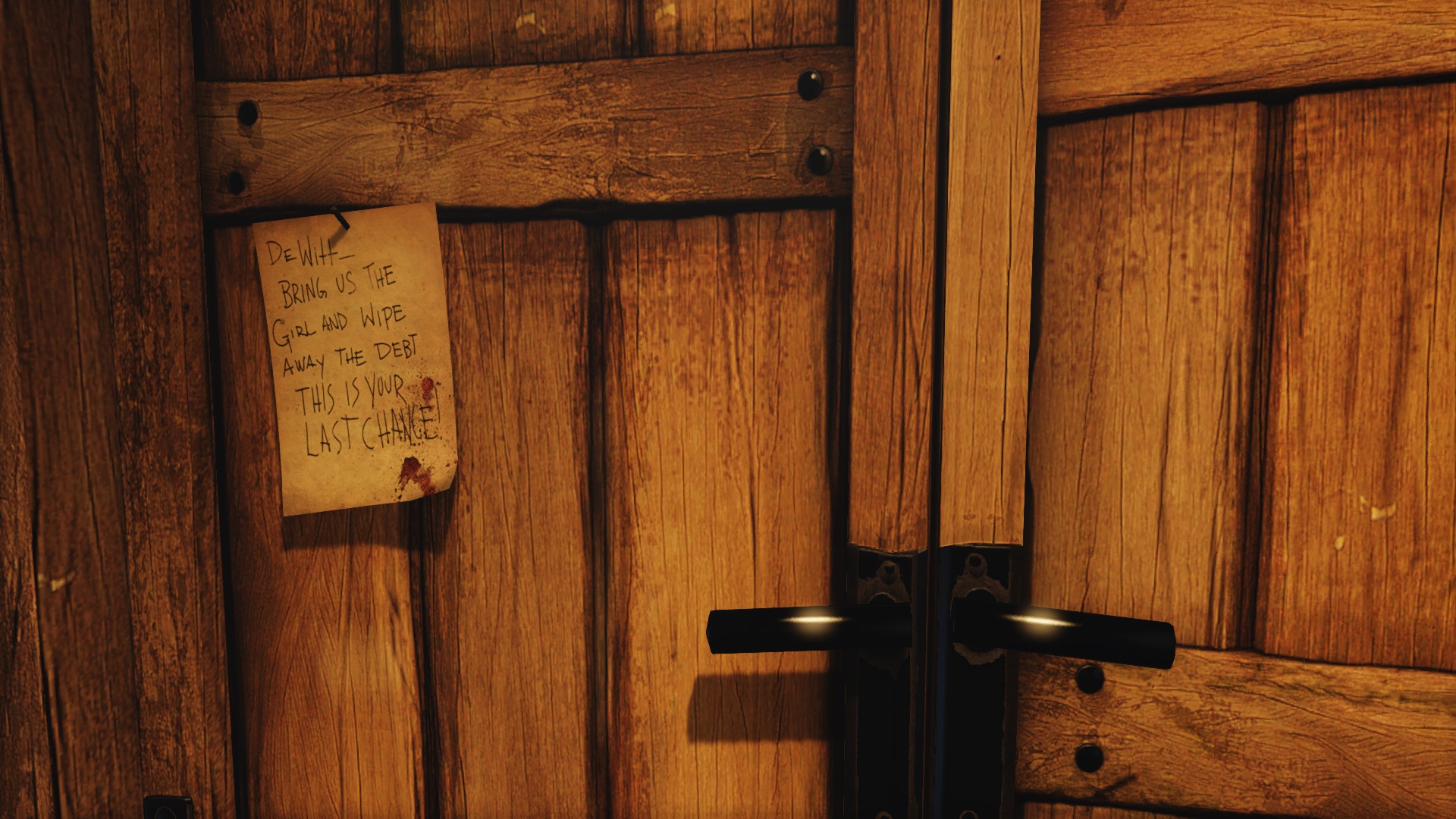 Bioshock Bioshock Infinite Door Note Wood Text Dark - Plank , HD Wallpaper & Backgrounds