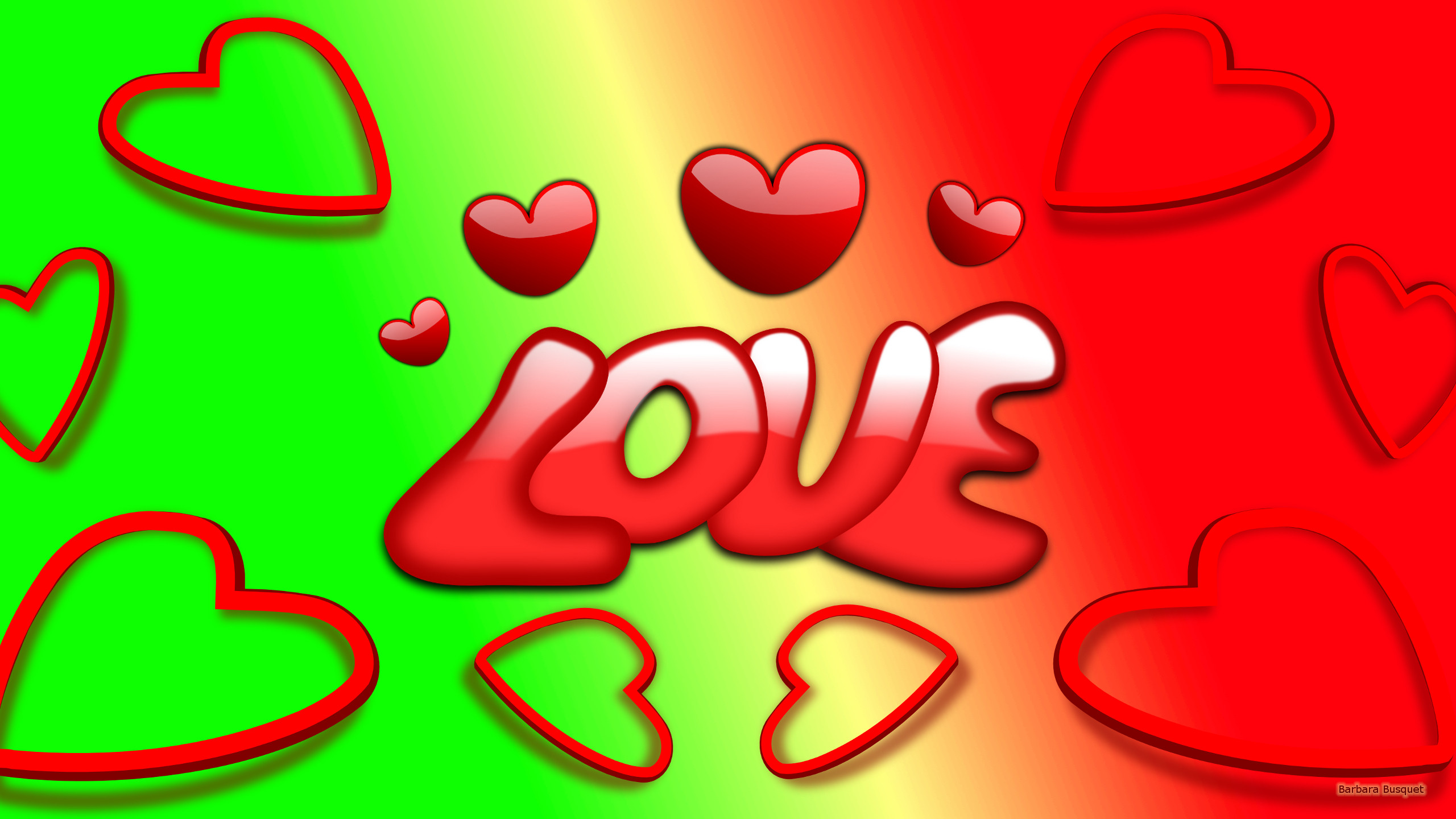 Red And Green Hearts , HD Wallpaper & Backgrounds