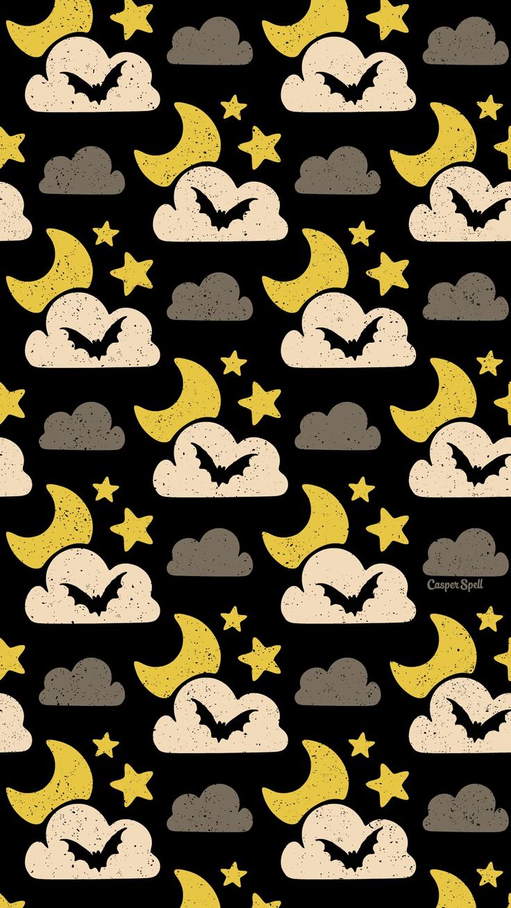 Illustration Moon Halloween Nocturnal Bat Night Repeat - Spooky Wallpapers Cute , HD Wallpaper & Backgrounds