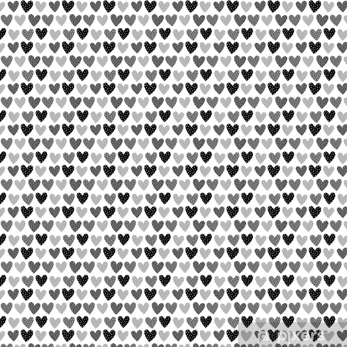 Cute Grey Hearts With Dots Seamless Pattern Vinyl Custom-made - Thung Si Muang , HD Wallpaper & Backgrounds