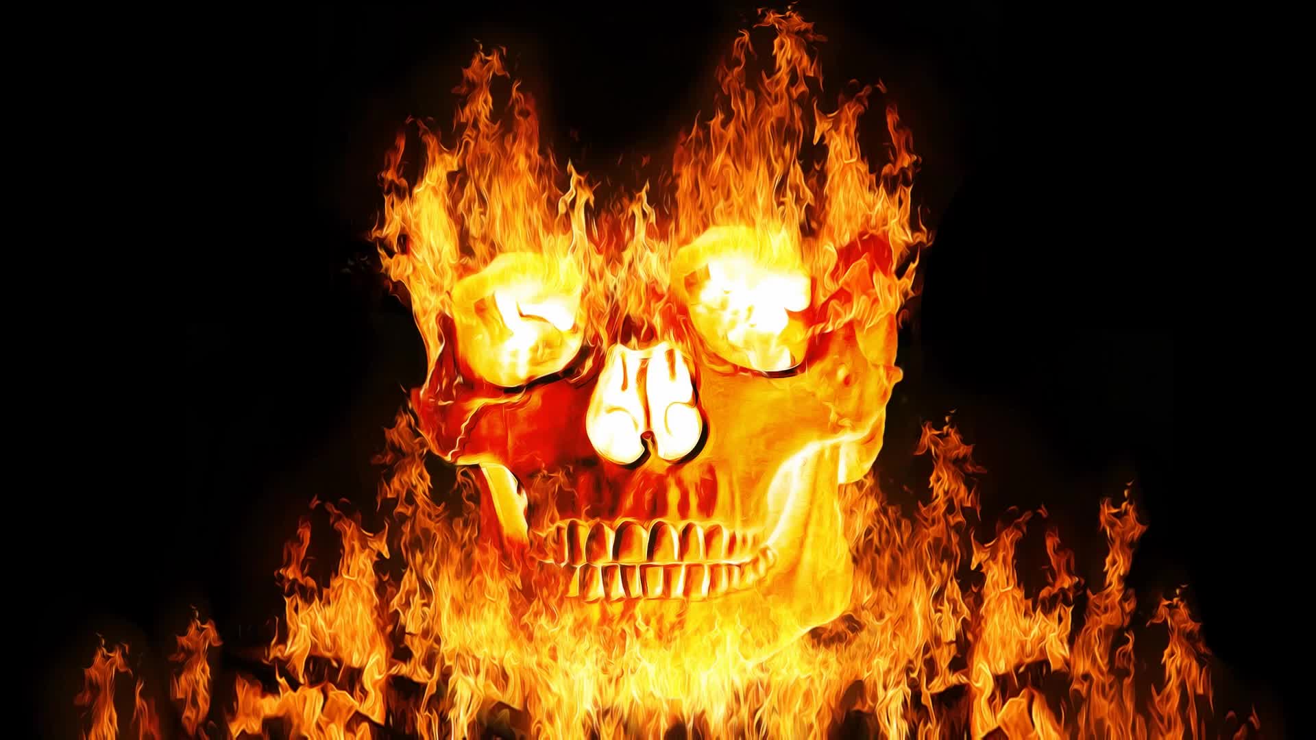 Ultra Hd Fiery Skull , HD Wallpaper & Backgrounds