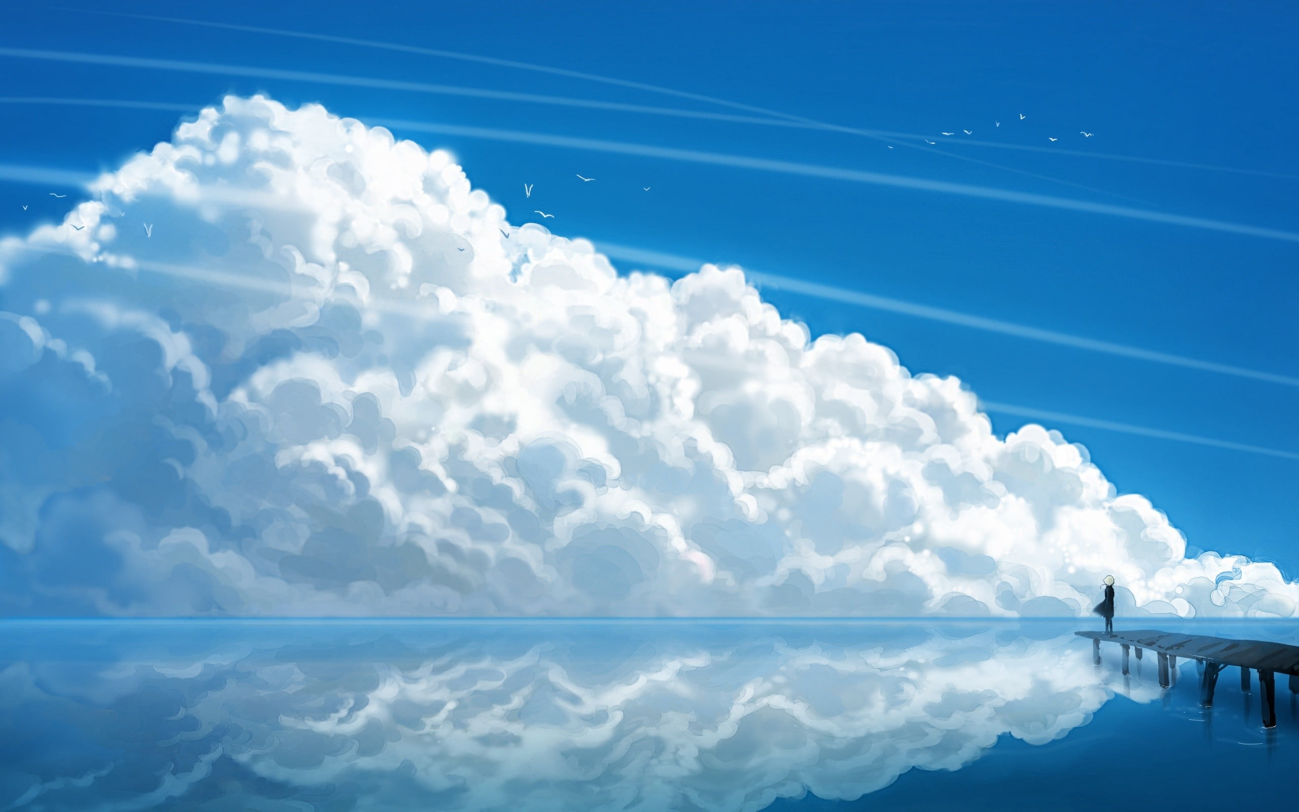 Anime Blue Sky , HD Wallpaper & Backgrounds