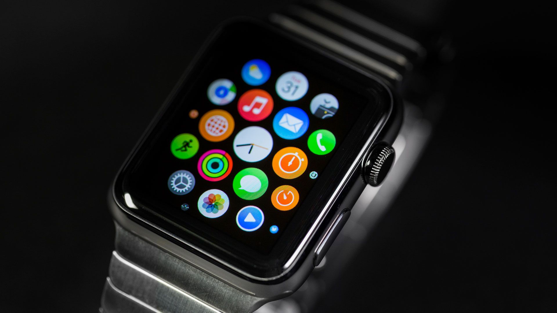 Best Smartwatch Wallpaper - Apple Watch With Black Background , HD Wallpaper & Backgrounds