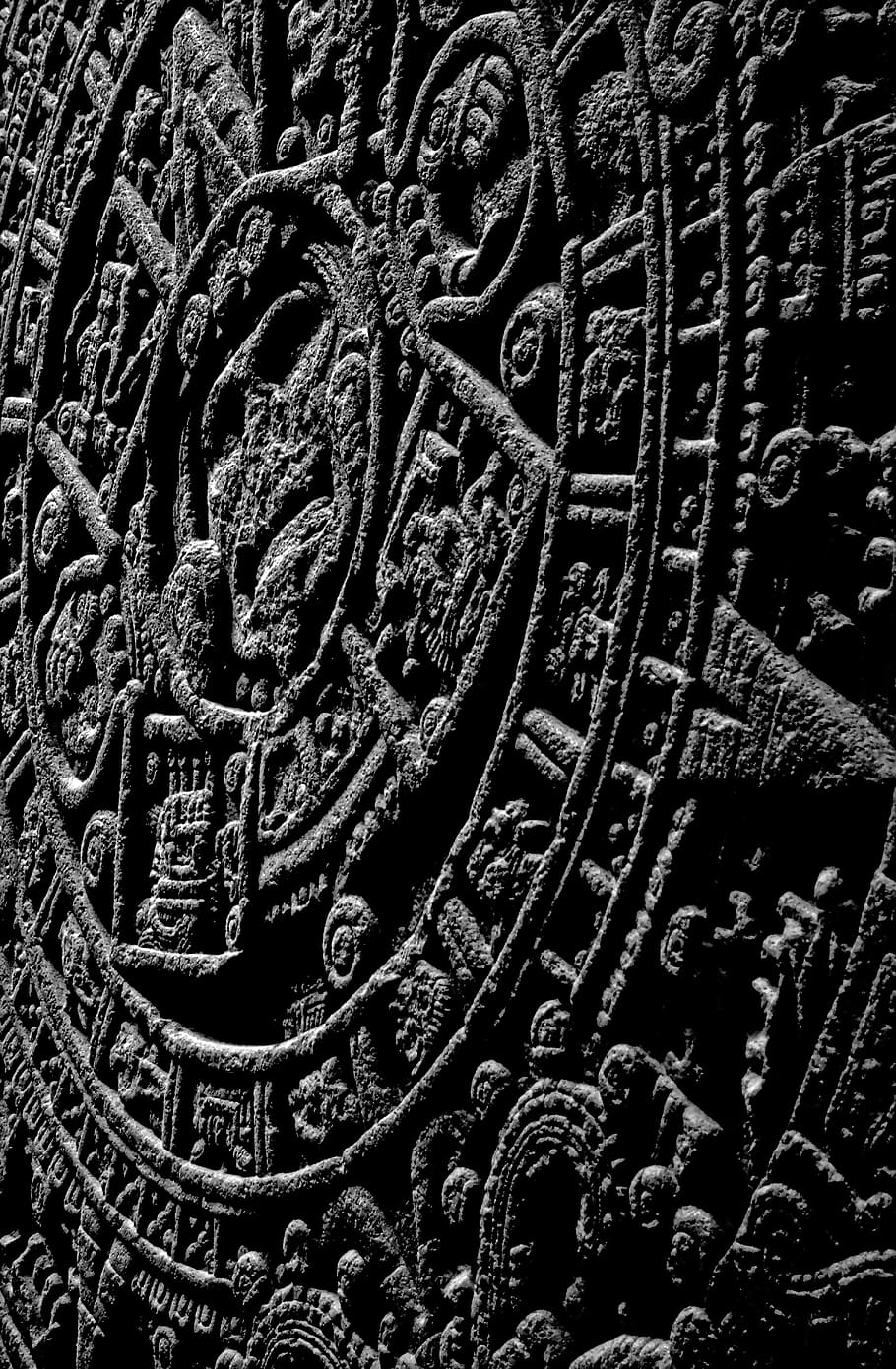 Mexico, Cdmx, Aztec Calendar, Rock, Texture, Black - Aztec Mexico Calendar Hd , HD Wallpaper & Backgrounds