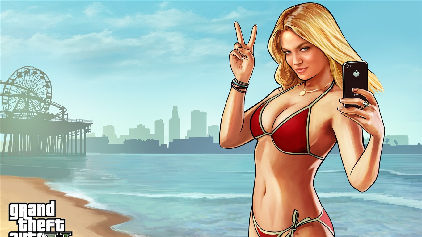 Bikini Girl-grand Theft Auto V Gta 5 Game Hd Wallpaper2013 - Lindsay Lohan Grand Theft Auto V , HD Wallpaper & Backgrounds