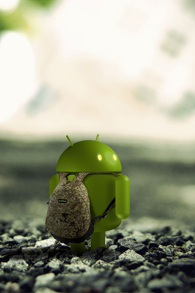 3d Android With Backpack Android Wallpaper - Android Robot Wallpaper Hd , HD Wallpaper & Backgrounds