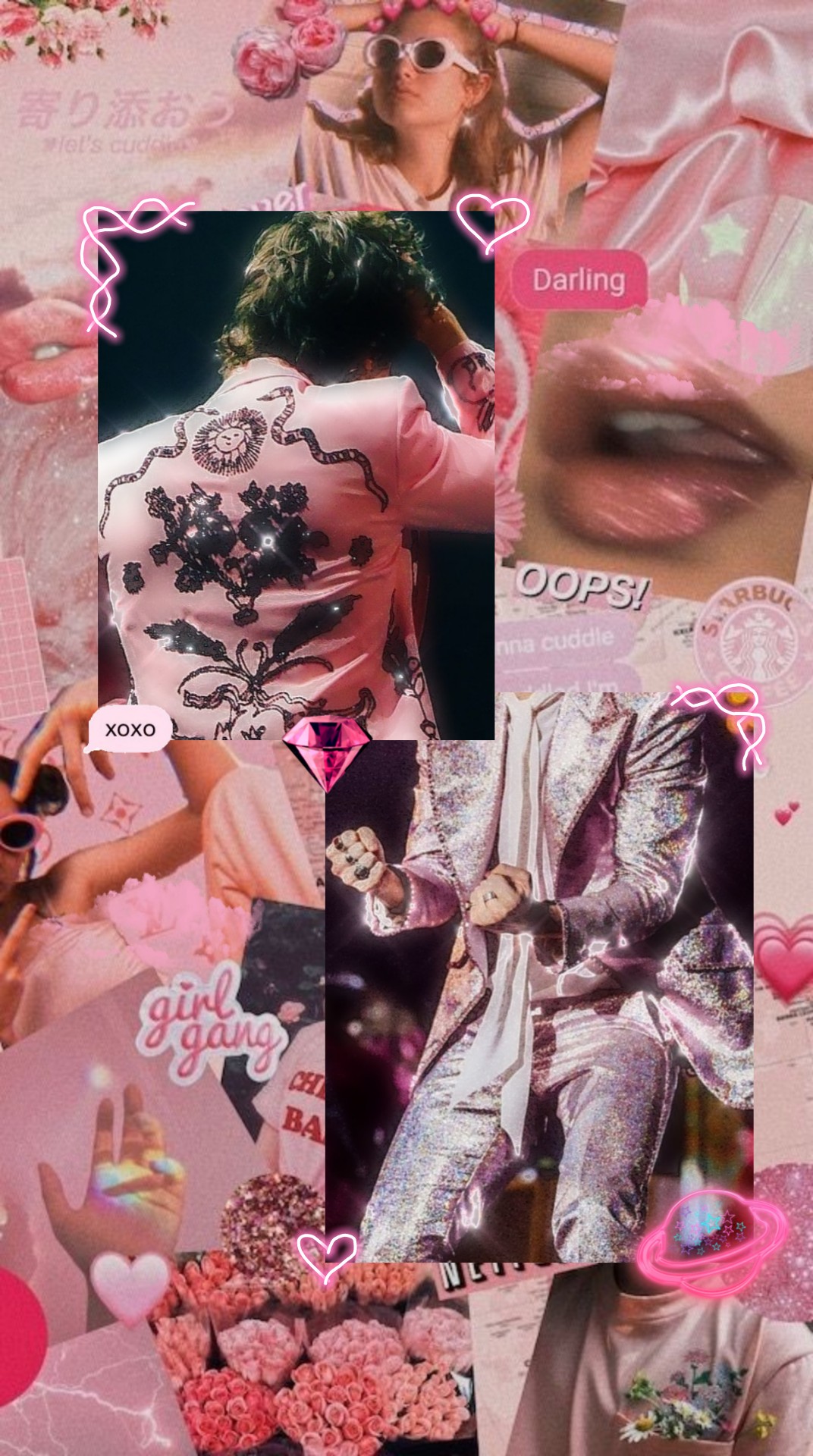 Harry Styles Wallpaper 💖 - Pink Aesthetic Wallpaper Iphone , HD Wallpaper & Backgrounds