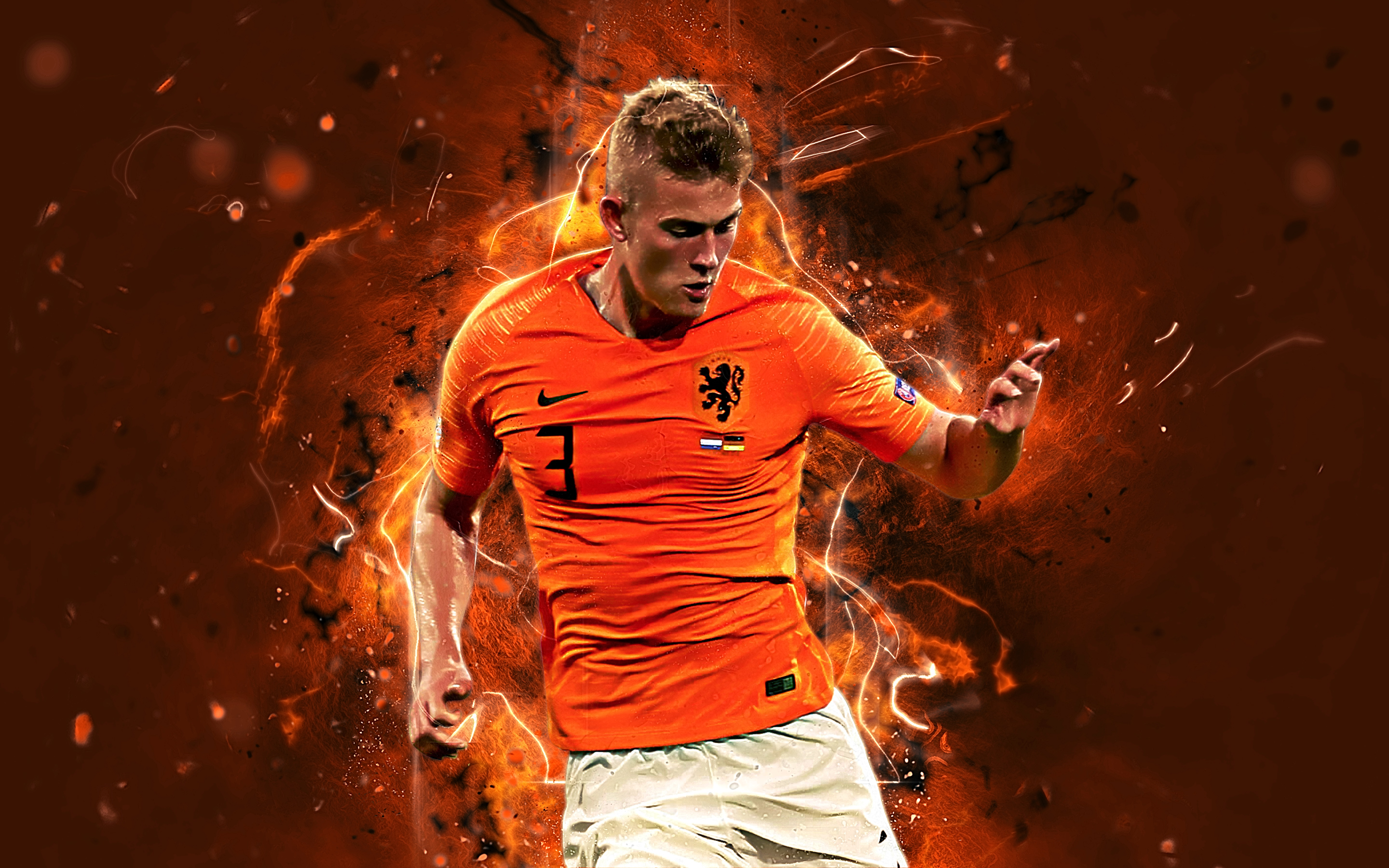 Matthijs De Ligt, Abstract Art, Netherlands National , HD Wallpaper & Backgrounds