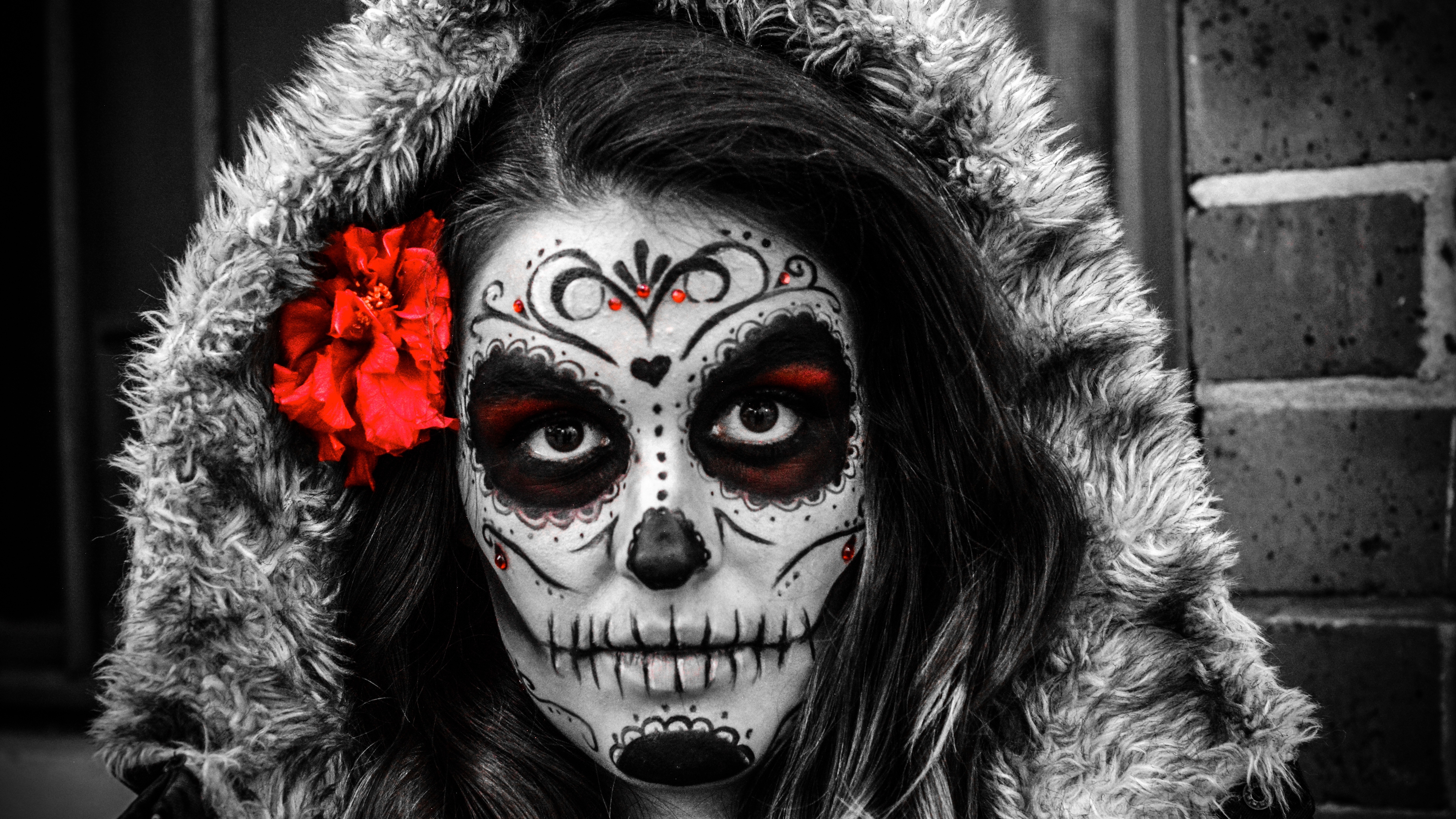 Mexican Skull Wallpaper - Dia De Muertos Women , HD Wallpaper & Backgrounds