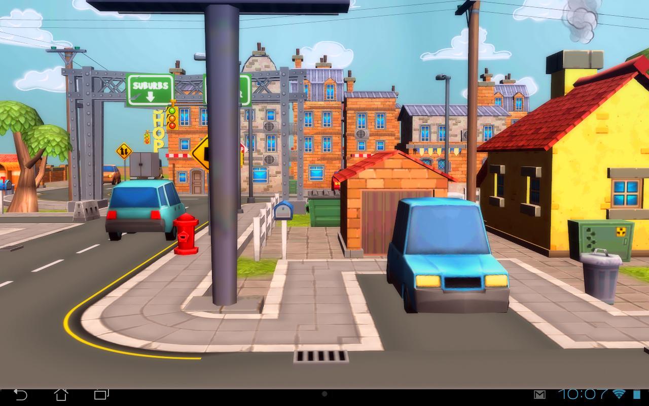 3d Town Road Cartoon , HD Wallpaper & Backgrounds