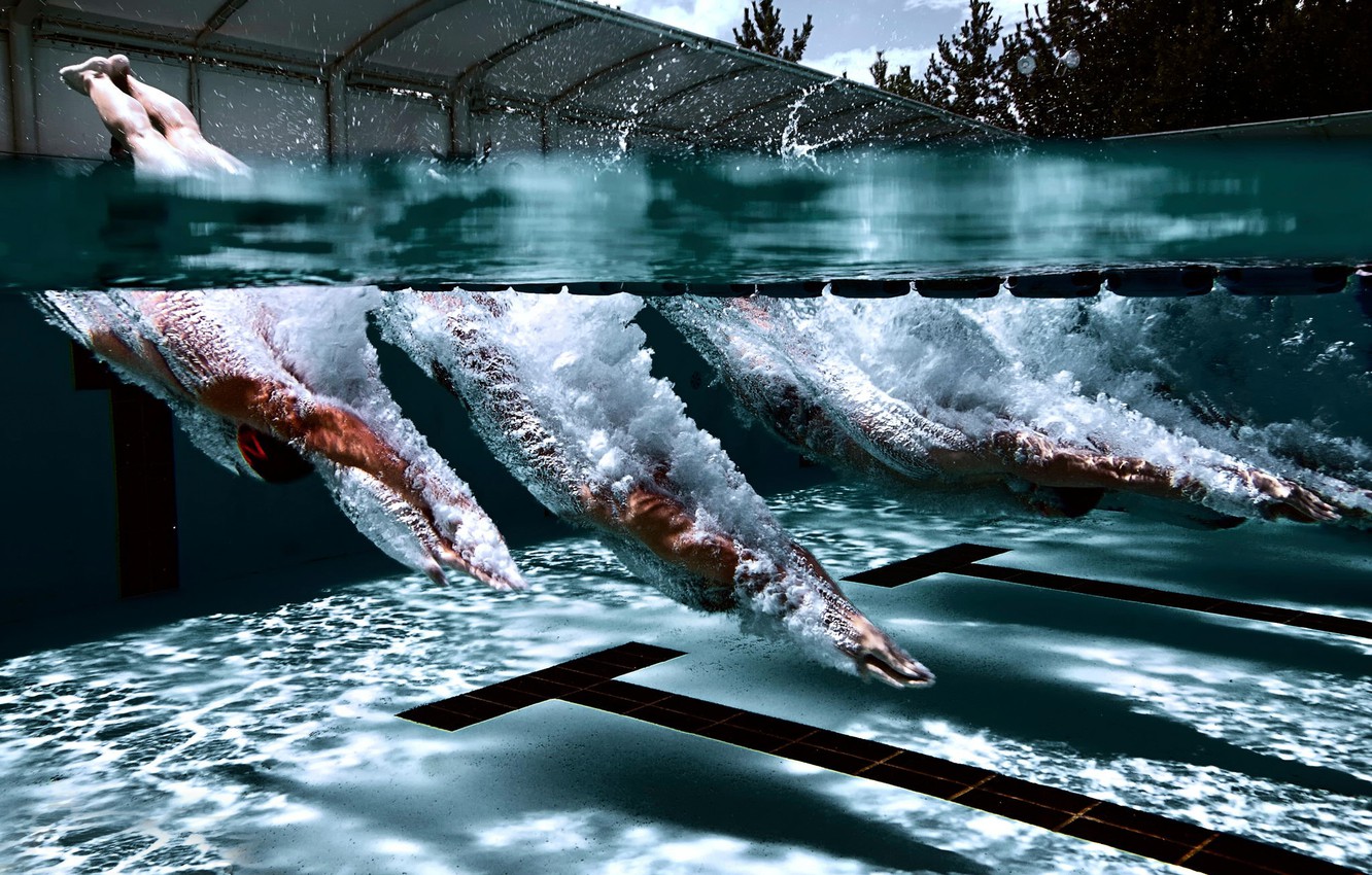 Photo Wallpaper Squirt, Jump, Swimming - Desktop Wallpaper For Swimmers , HD Wallpaper & Backgrounds