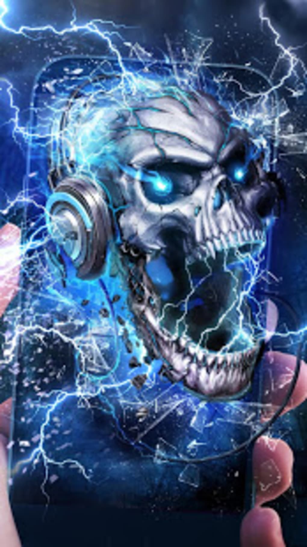 Electric Skull Live Wallpaper - Live Wallpaper Skull , HD Wallpaper & Backgrounds