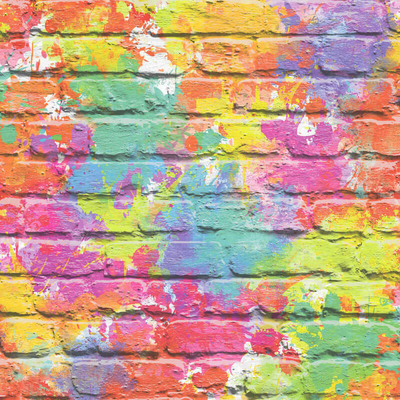 Multi Graffiti Paint Brick , HD Wallpaper & Backgrounds