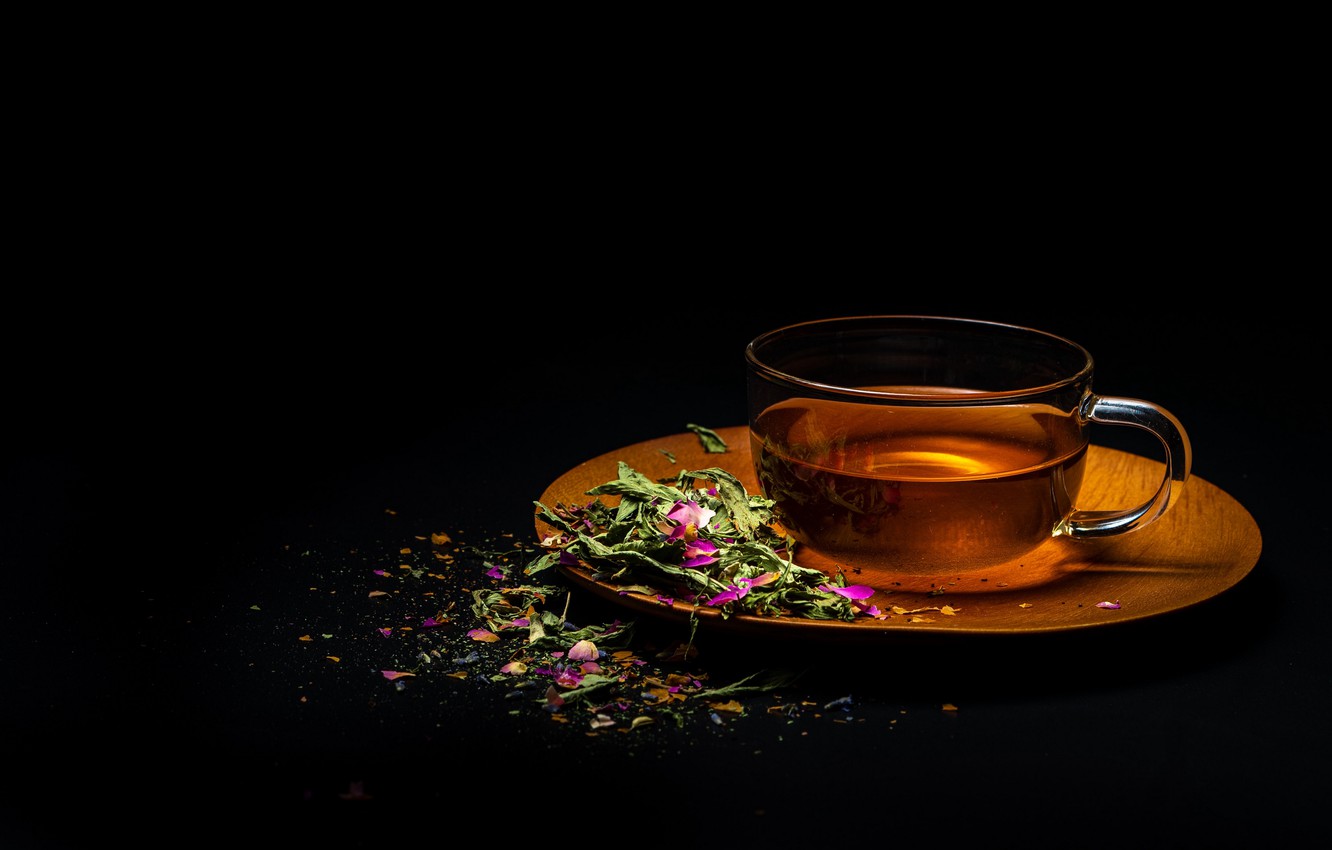 Photo Wallpaper Leaves Flowers Background Black Black Tea Background 2975016 Hd Wallpaper Backgrounds Download