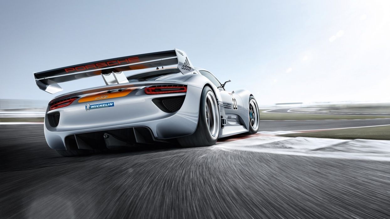 White Cars Vehicles Racing Porsche 918 Modified Racing - Fondos Para Pc Autos , HD Wallpaper & Backgrounds