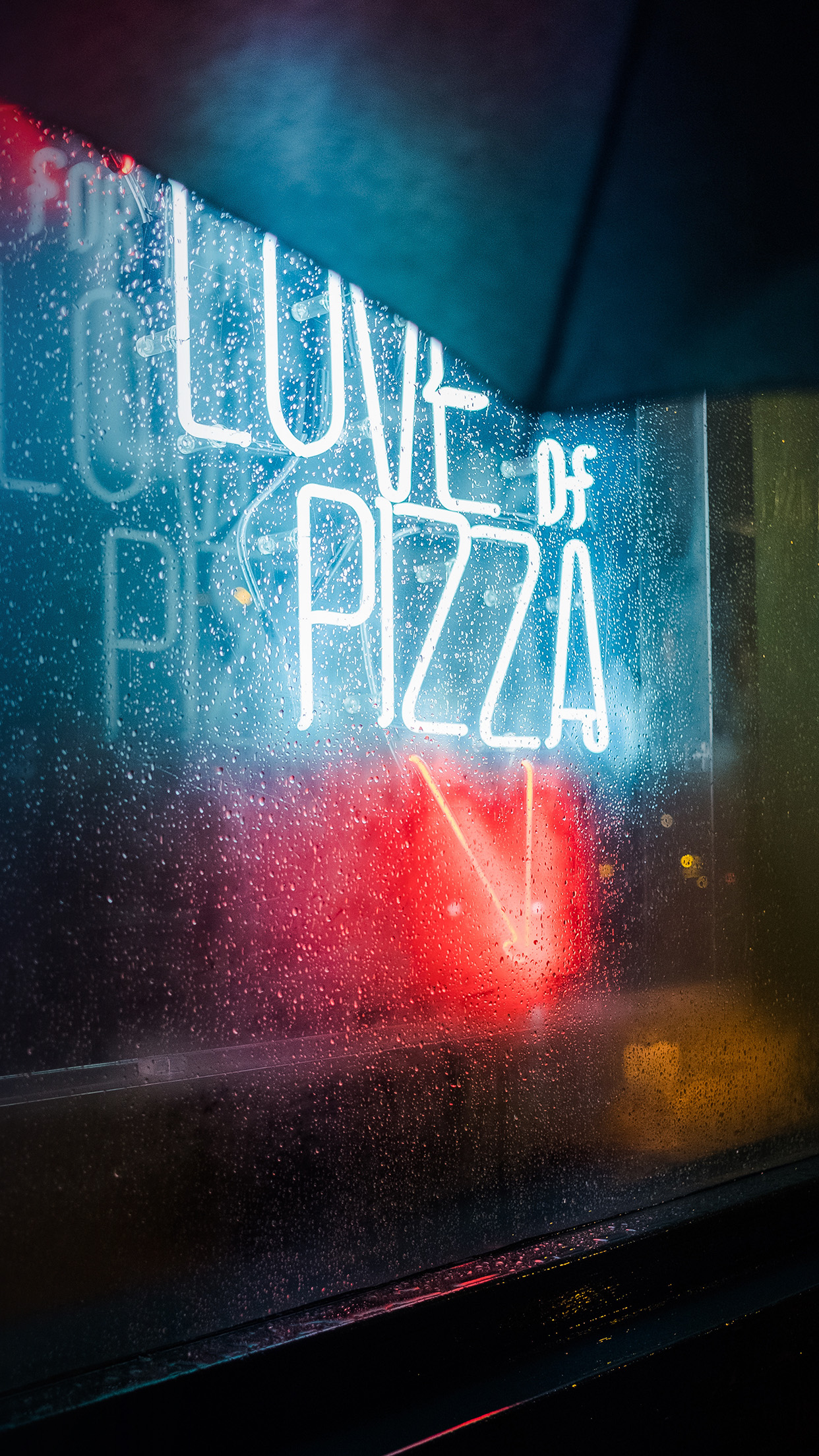 Neon Lights Rain Night Window , HD Wallpaper & Backgrounds