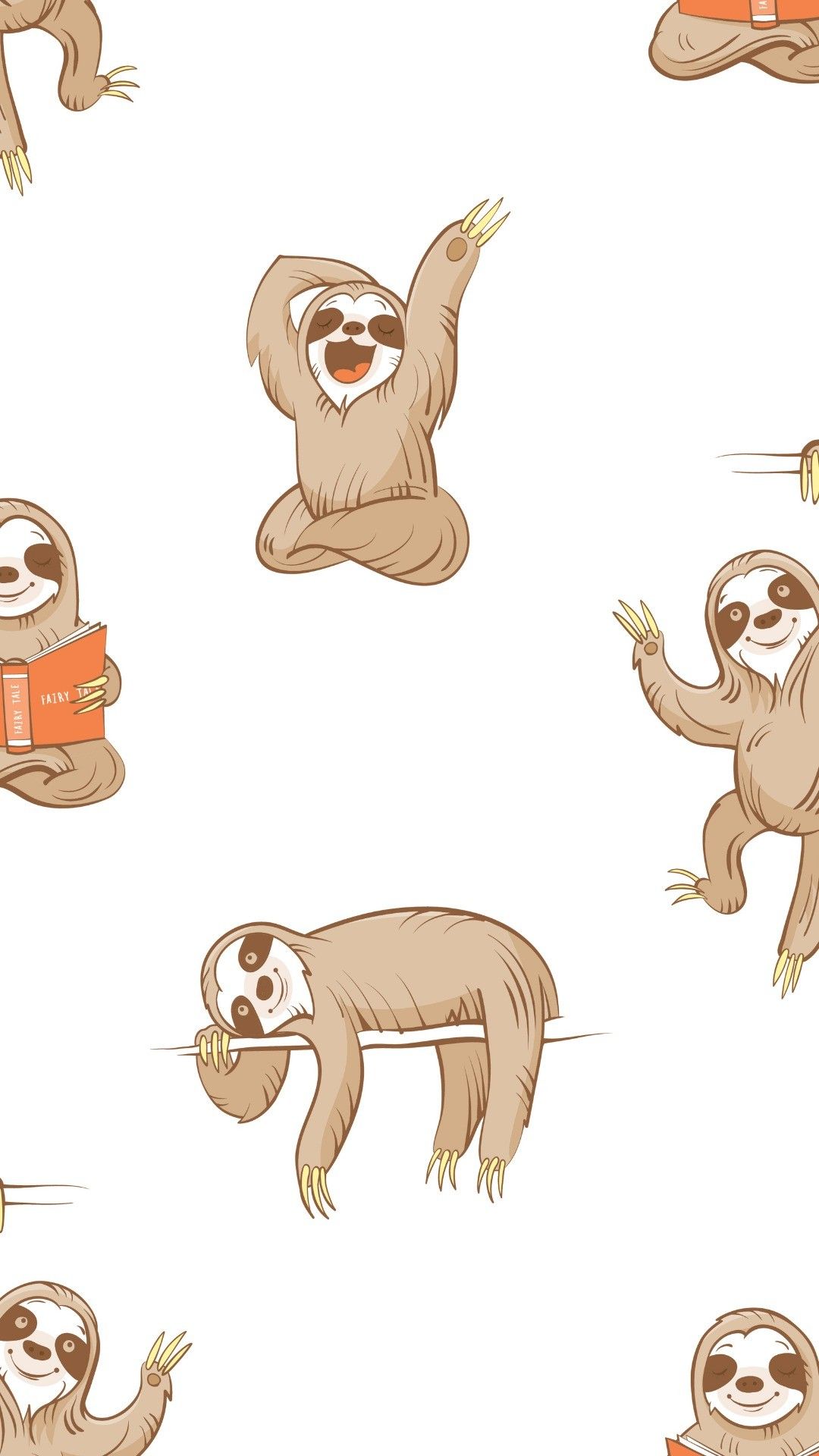 Phone Background - Cute Cartoon Sloths , HD Wallpaper & Backgrounds