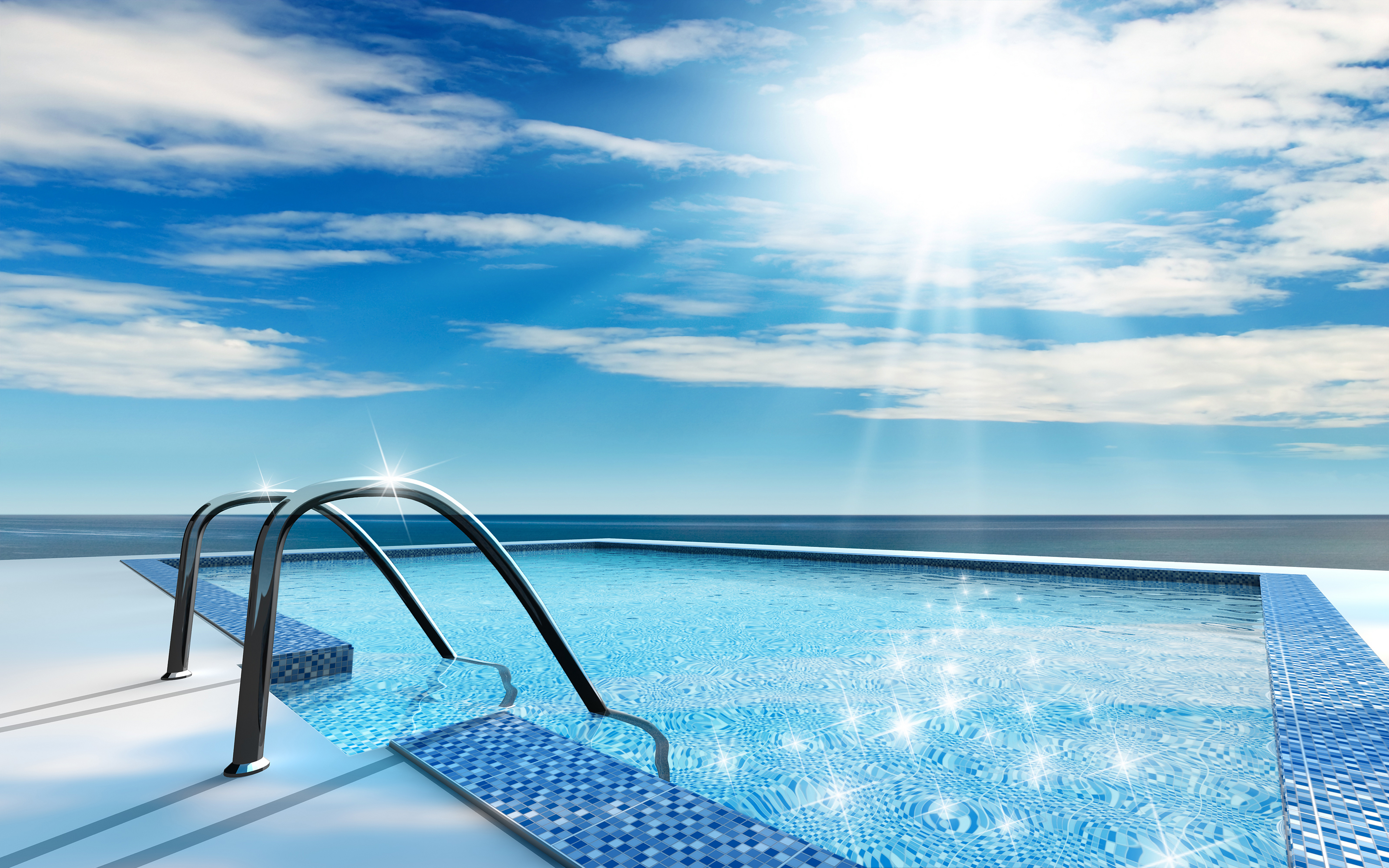 Luxury Resort Swimming Pool Summer Glitter Photo Hd - Sun Shining On Pool , HD Wallpaper & Backgrounds