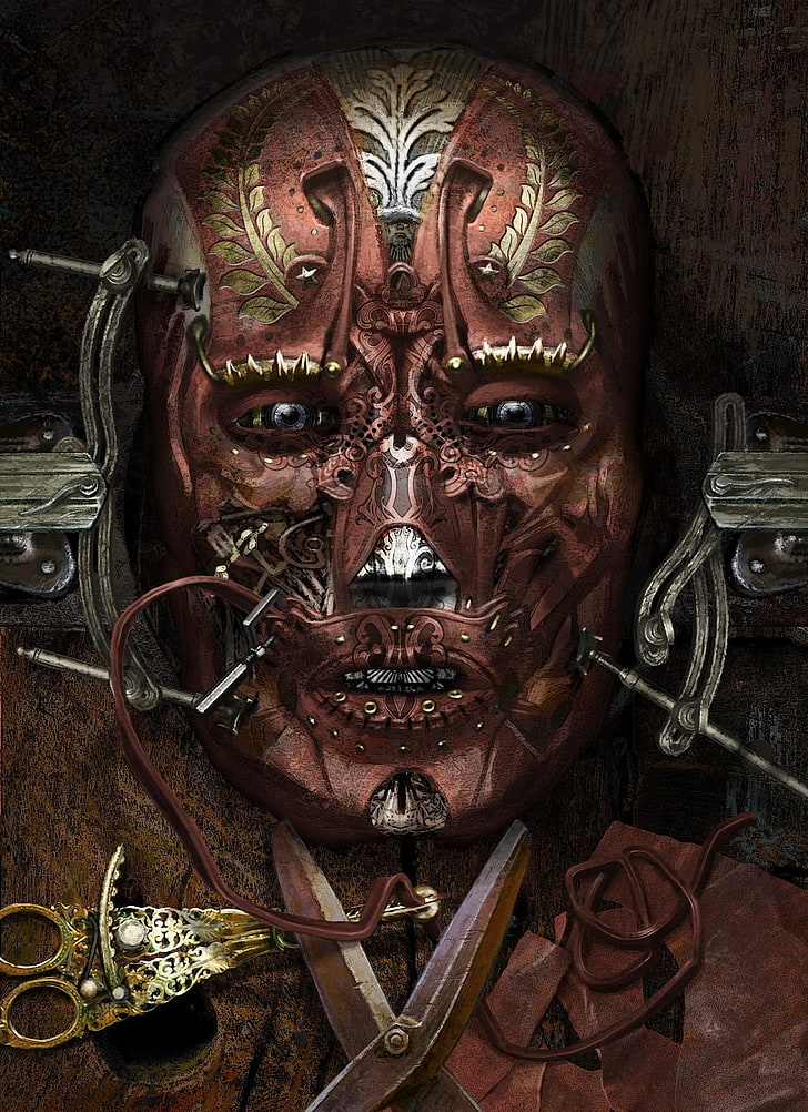 Steampunk Face Digital Wallpaper, Close-up, Art And - Steampunk Frankenstein Art , HD Wallpaper & Backgrounds
