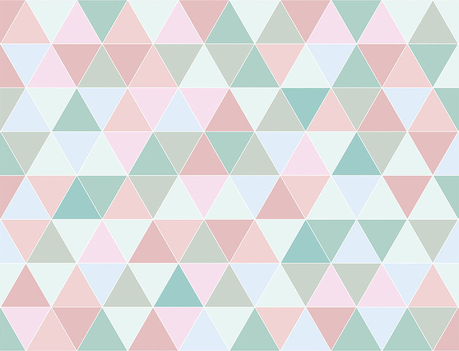 Pastel Coloured Triangle Wallpaper Wall Mural Design - Triangle , HD Wallpaper & Backgrounds