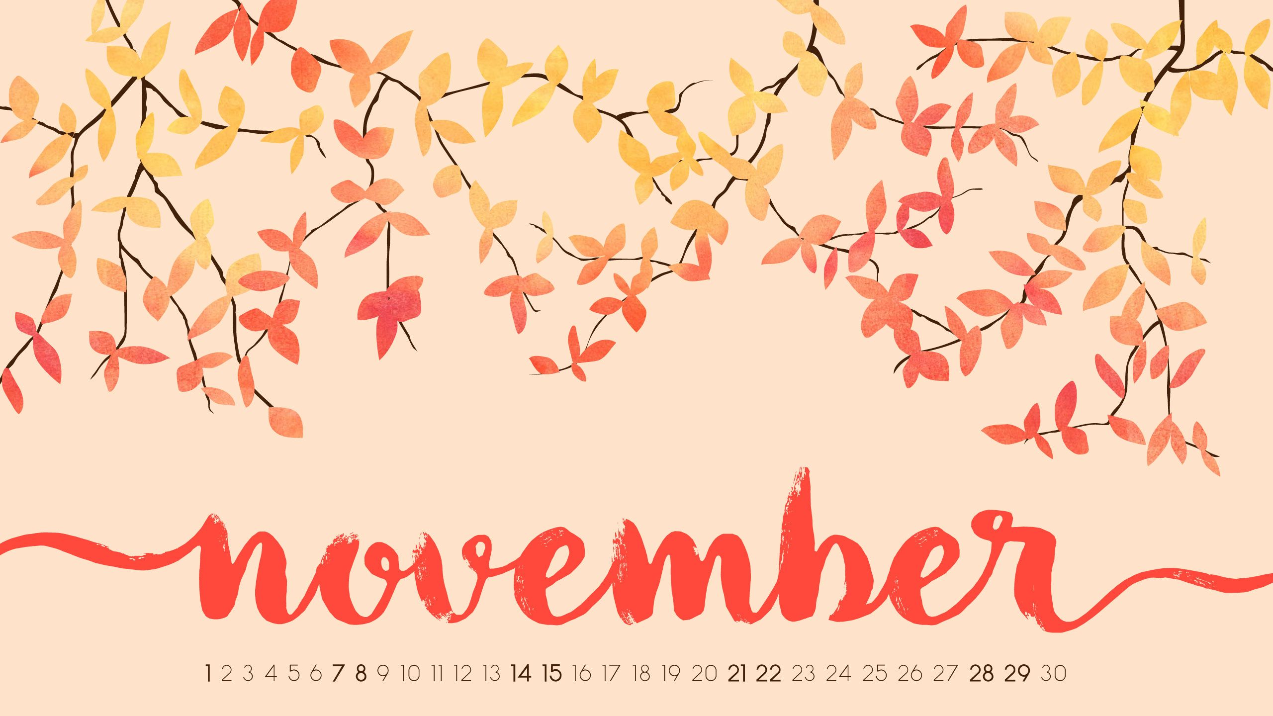 Cute November 2018 Calendar Background Wallpaper Free - November 2019 Desktop Calendar , HD Wallpaper & Backgrounds