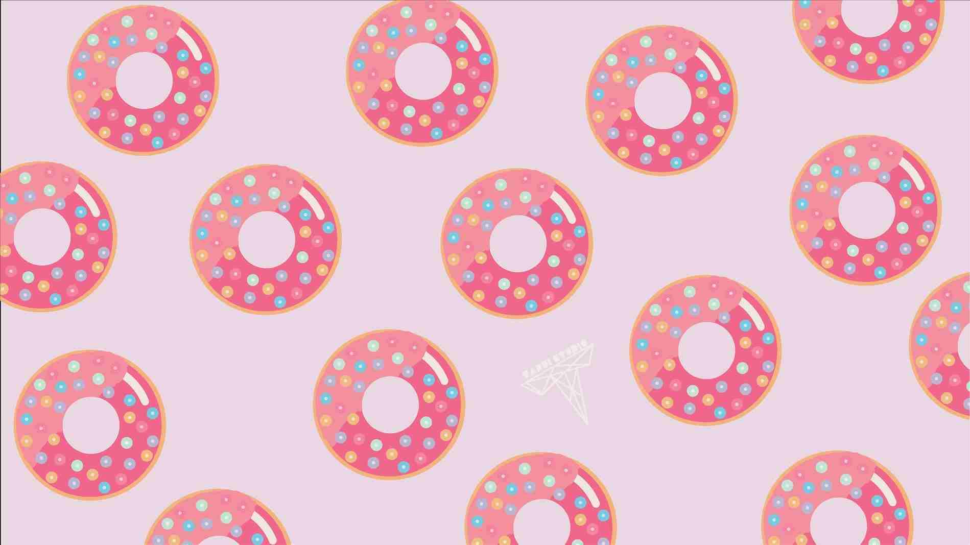 Wallpaper Donuts Pink Cute - Cute Donut Backgrounds , HD Wallpaper & Backgrounds