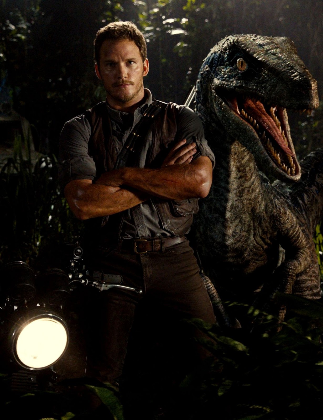 Jurassic World Chris Pratt - Velociraptor Blue And Owen , HD Wallpaper & Backgrounds