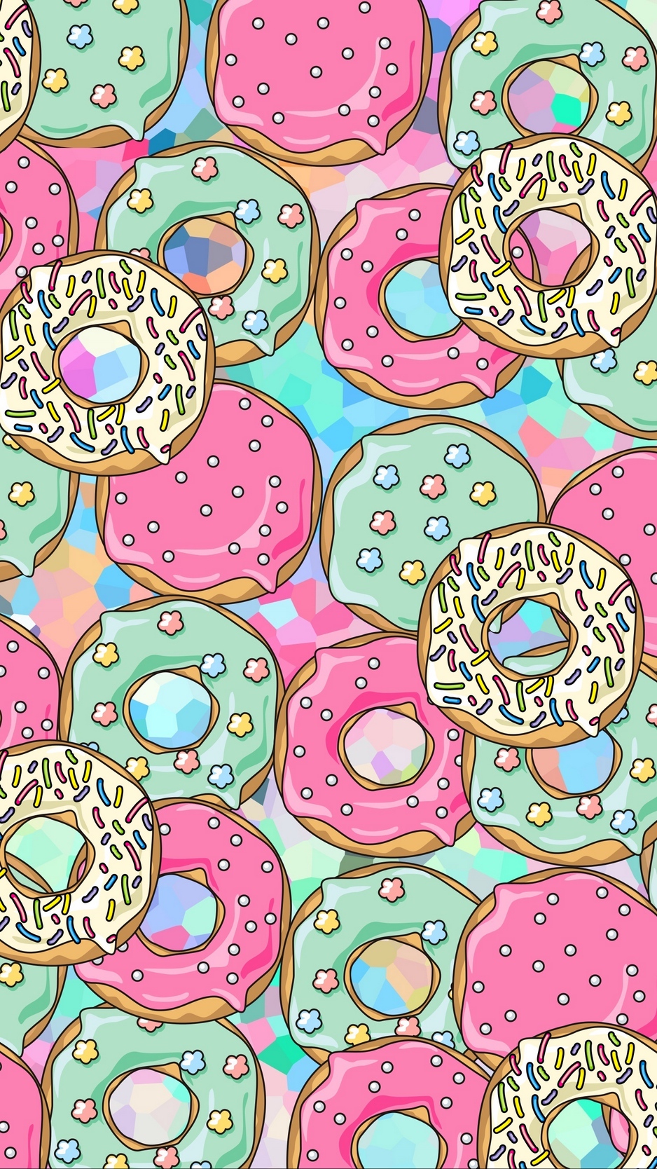 Wallpaper Donuts, Patterns, Sweet, Colorful, Texture - Donut Background , HD Wallpaper & Backgrounds