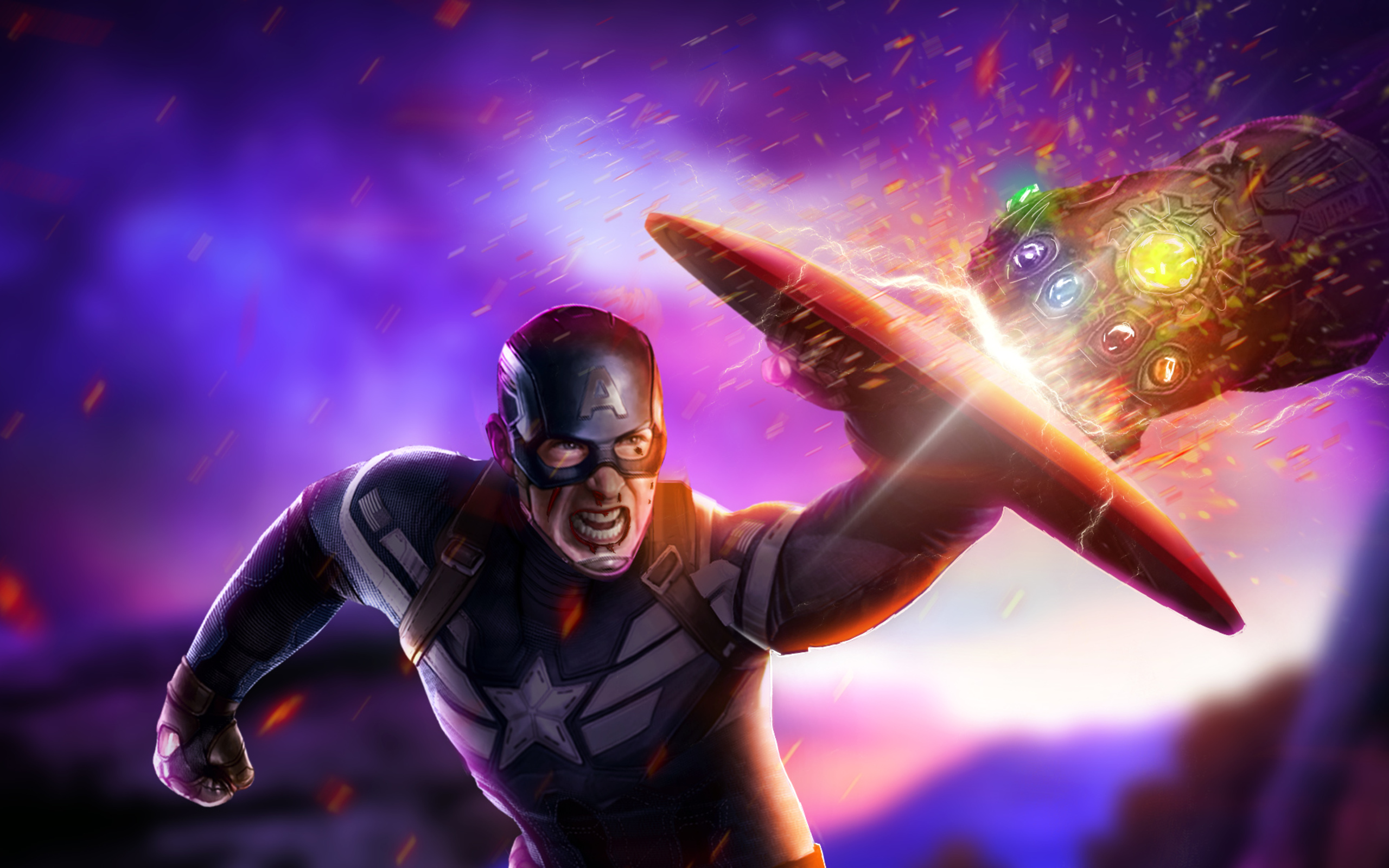 Captain America Vs Thanos Endgame , HD Wallpaper & Backgrounds