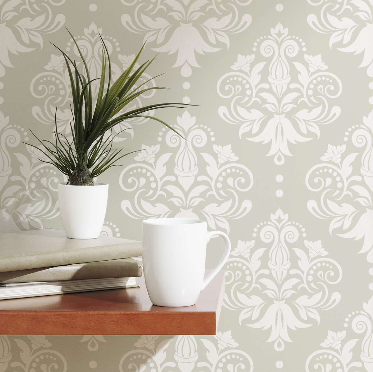 Damask Pattern Removable Wallpaper Is Perfect For Renters - Removable Wallpaper Designs , HD Wallpaper & Backgrounds