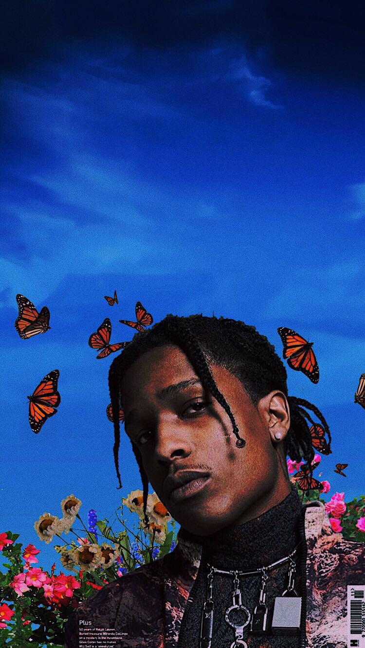 Asap Rocky With Butterflies , HD Wallpaper & Backgrounds