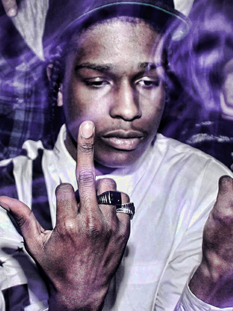 Asap Rocky Middle Finger Rap Wallpapers - Asap Rocky Smoking Poster , HD Wallpaper & Backgrounds