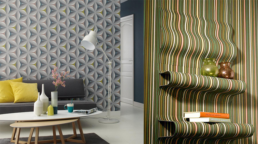 Wallpaper Trends 2020 Wall Design Ideas Modern Interior - Funky Geometric Wallpaper For Walls , HD Wallpaper & Backgrounds