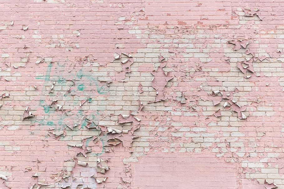 Pink Paint Peeling Off Brick Wall Texture Photo, Urban - Brick Pink Wallpaper Hd , HD Wallpaper & Backgrounds