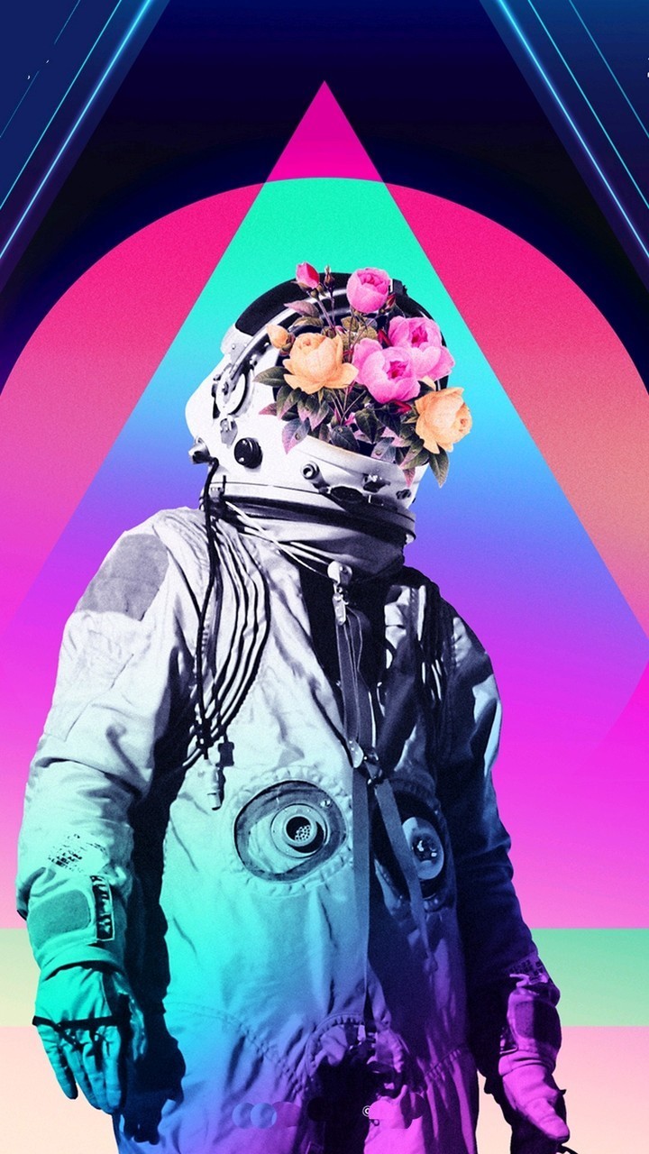 Astronaut, Flowers, And Space Image - Vaporwave Astronaut , HD Wallpaper & Backgrounds