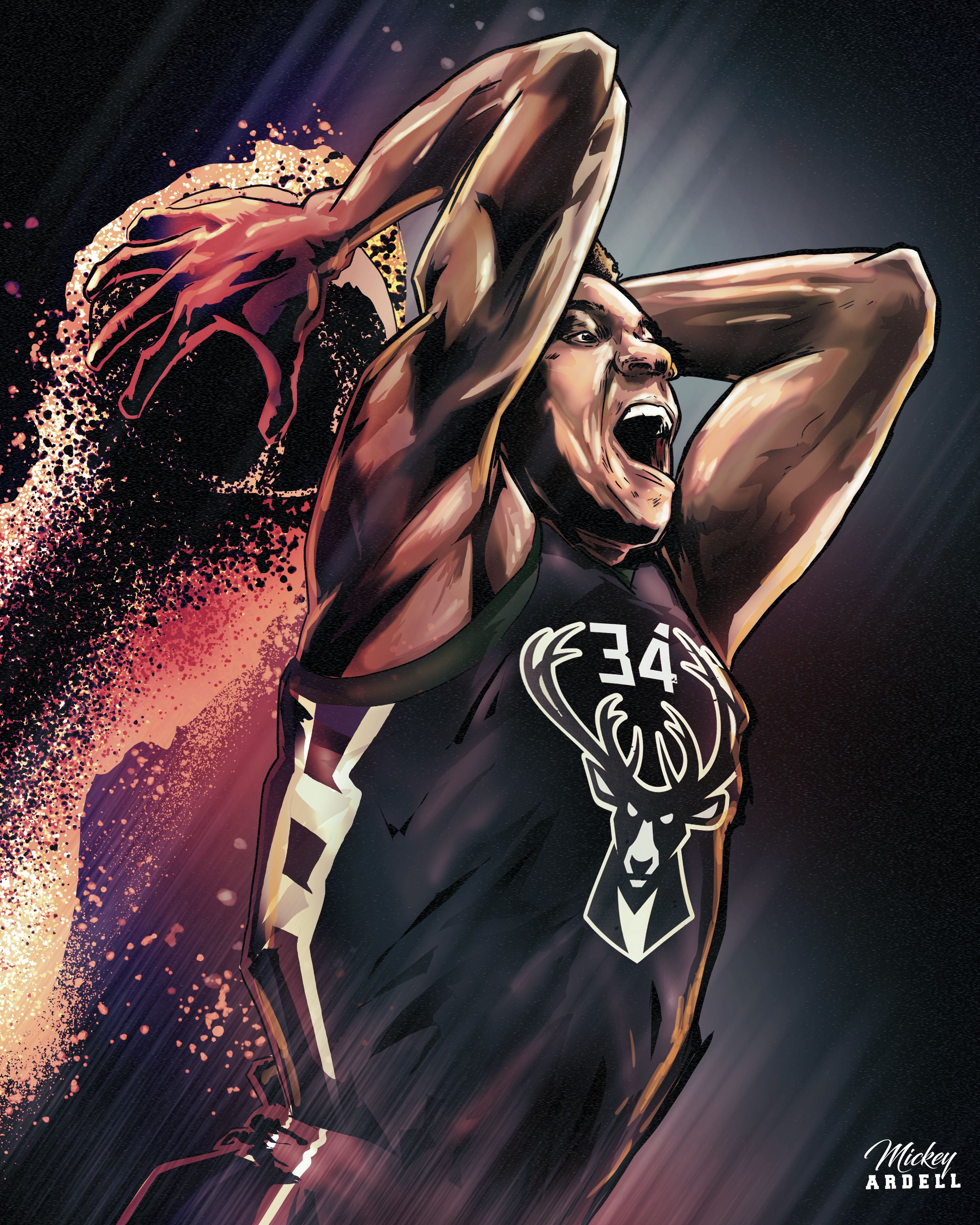 Giannis Antetokounmpo Dunking Cartoon , HD Wallpaper & Backgrounds