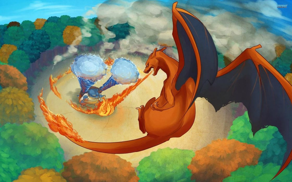 Pokemon Blastoise Drawn Charizard Wallpaper - Pokemon And How To Train Your Dragon , HD Wallpaper & Backgrounds